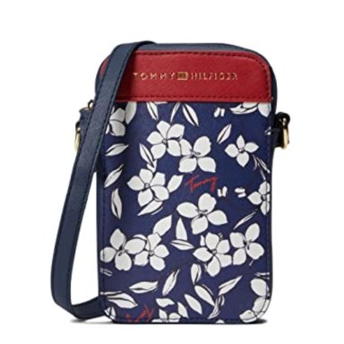 CARTERA O CROSSBODY MINI PORTA CELULAR TOMMY HILFIGER - AZUL FLOREADO