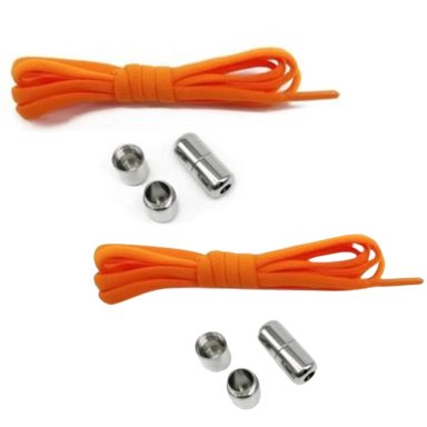 PACKX2 CORDONES O PASADORES ELASTICOS COLOR NARANJA NARANJA/PLATA