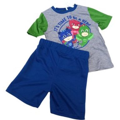 CONJUNTO 2 PIEZAS PJ MASK POLO DE MANGA CORTA Y SHORT 2T