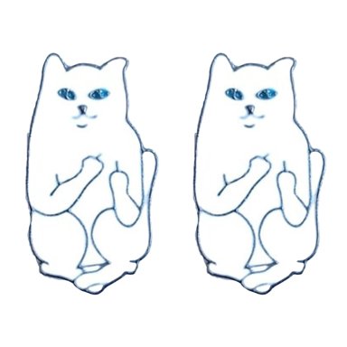 PACKX2 PIN PINES DE METAL DISEÑO GATO BLANCO