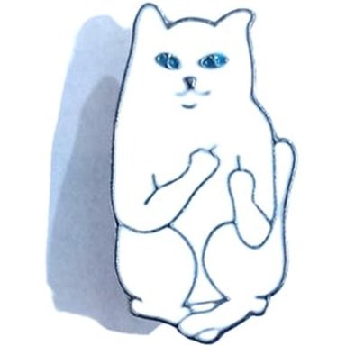 PACKX2 PIN PINES DE METAL DISEÑO GATO BLANCO - 2