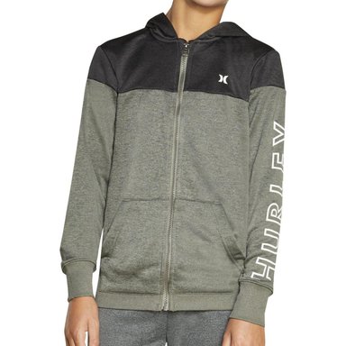 HOODIE O SWEATER CON CAPUCHA Y CIERRE HURLEY NIÑO - GRIS