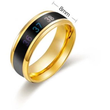 PACKX2 ANILLO INTELIGENTE DE ACERO CON SENSOR DE TEMPERATURA UNISEX DORADO