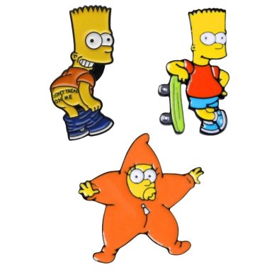 PACKX3 PINES DE METAL DISEÑO LOS SIMPSON