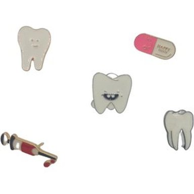 PIN O PINES DE METAL DISEÑO DIENTES DENTISTA PACKX5