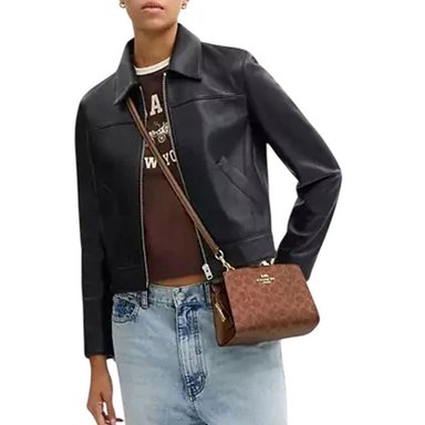 CARTERA CROSSBODY COACH GIA MARRON METALIZADO - 3