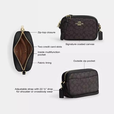 CARTERA CROSSBODY DE CUERO COACH MINI JAMIE - NEGRO - 8