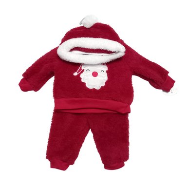 CONJUNTO POLERA, BUZO Y GORRO SANTA CLAUS - PAPA NOEL