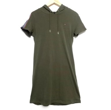 VESTIDO POLO TOMMY HILFIGER CON CAPUCHA VERDE - 1