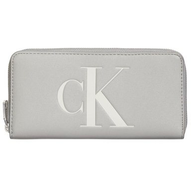 BILLETERA PARA MUJER CALVIN KLEIN SCULPTED ZIP AROUND - GRIS TAMAÑO TALLA ÚNICA