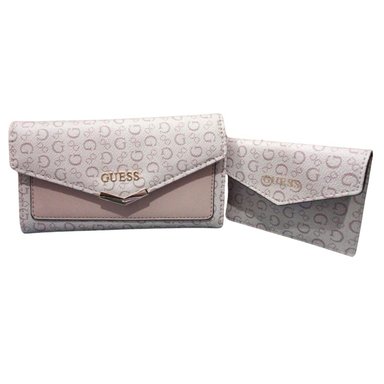SET BILLETERA Y TARJETERO GUESS LA ROSA SLG - ROSA TAMAÑO TALLA ÚNICA