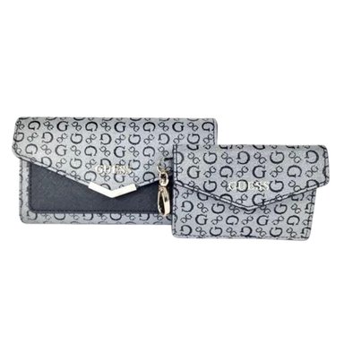 SET BILLETERA Y TARJETERO GUESS LA ROSA SLG - NEGRO TAMAÑO TALLA ÚNICA