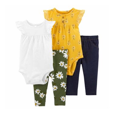 CONJUNTO CARTER'S NIÑA PACKX4 PIEZAS - AMARILLO TAMAÑO 18