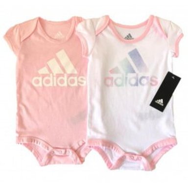 PACKX2 BEBECRECE BODYSUIT ADIDAS - BLANCO Y ROSA TAMAÑO 9 MESES
