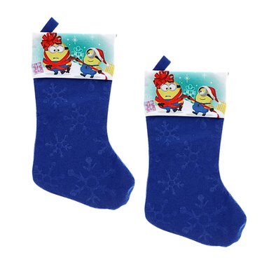 PACKX2 BOTA NAVIDEÑA MINIONS - AZUL TAMAÑO TALLA ÚNICA