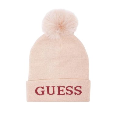 GORRO GUESS POM POM BEANIE - ROSA