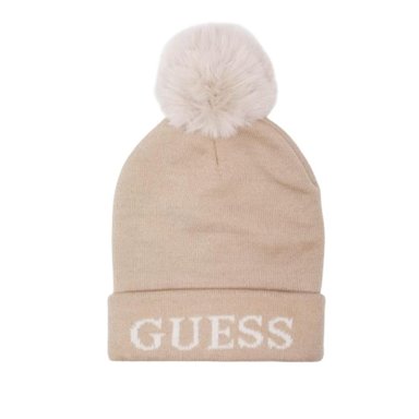 GORRO GUESS POM POM BEANIE - BEIGE