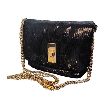 CARTERA CROSSBODY TOMMY HILFIGER SEQUINS - NEGRO