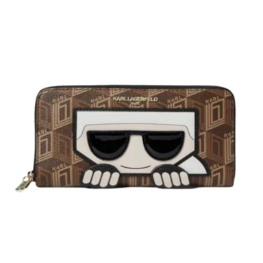 BILLETERA PARA MUJER CON CIERRE KARL LAGERFELD - MARRON TAMAÑO TALLA ÚNICA