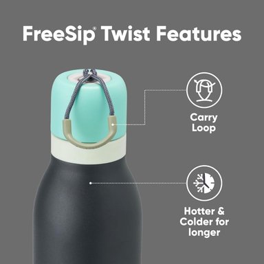 BOTELLA DE ACERO INOXIDABLE OWALA FREESIP TWIST 18 OZ -FOGGY TIDE - 3