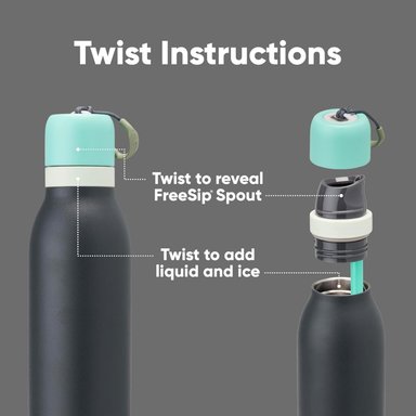 BOTELLA DE ACERO INOXIDABLE OWALA FREESIP TWIST 18 OZ -FOGGY TIDE - 4