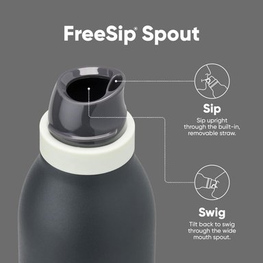 BOTELLA DE ACERO INOXIDABLE OWALA FREESIP TWIST 18 OZ -FOGGY TIDE - 5