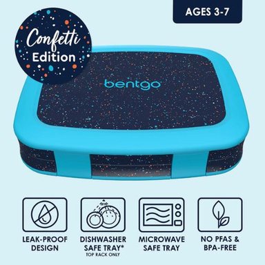 LONCHERA BENTGO KIDS LUNCH BOX - AZUL CONFETTI - 2
