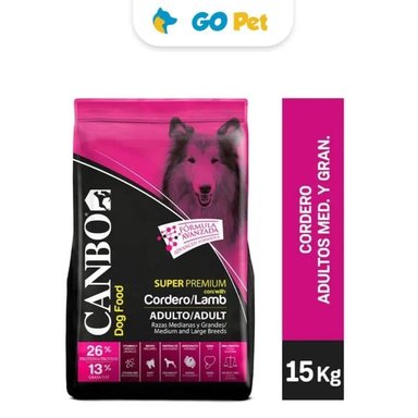 COMIDA SECA PERROS ADULTOS CANBO RAZA MEDIANA Y GRANDE SABOR CORDERO SACO 15 KG