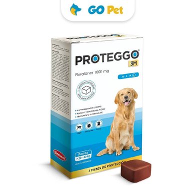 ANTIPULGAS PARA PERROS PROTEGGO 3M 1000MG (20 A 40 KG) X 1 TABLETA