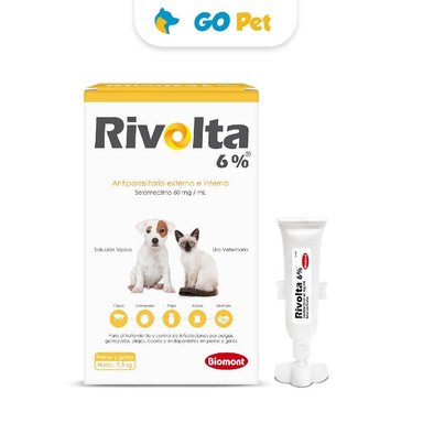 RIVOLTA 6% (< 2.5 KG) X 1 PIPETA - ANTIPULGAS Y ANTIPARASITARIO PARA PERROS Y GATOS