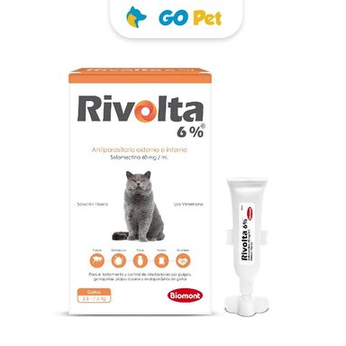 RIVOLTA 6% (2.6 - 7.5 KG) X 1 PIPETA - ANTIPULGAS Y ANTIPARASITARIO PARA GATOS