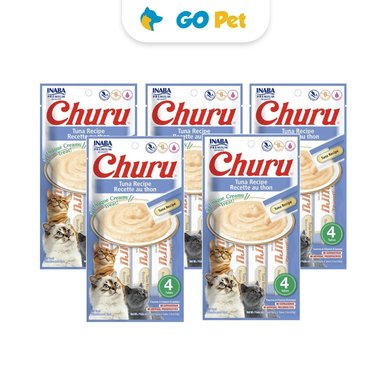 COMIDA HÚMEDA GATOS CHURU SABOR ATÚN SACHET 14 GR X 20 TUBOS PACK X5