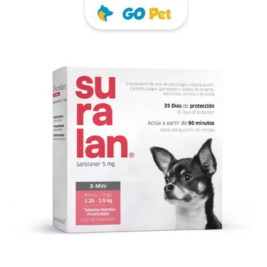 SURALAN X-MINI (1.25 A 2.5 KG) X 1 TAB - ANTIPULGAS Y ANTIPARASITARIO PARA PERROS - 1