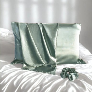 FUNDAS DE SATÍN: EVITA ROTURA CAPILAR, DISMINUYA FRIZZ VERDE SALVIA