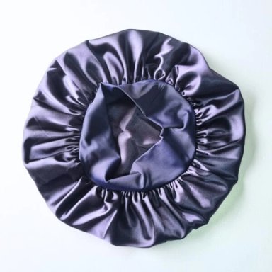 GORRO DE SATÍN ANTIFRIZZ - PARA DORMIR Y CUIDAR DEFINICIÓN AZUL MARINO