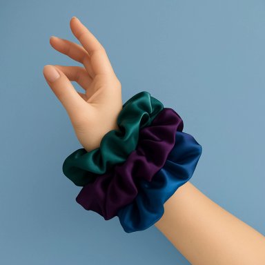 SCRUNCHIES DE SATIN - 03 UNIDADES GLAMOUR