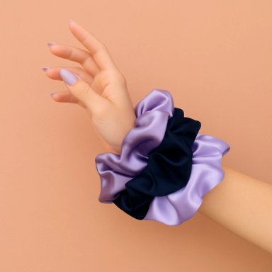 SCRUNCHIES DE SATIN - 03 UNIDADES LILA