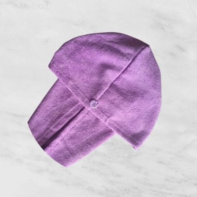 TURBANTE DE MICROFIBRA - SECADO ANTI FRIZZ ADULTO (COLOR ENTERO) LILA