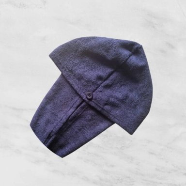 TURBANTE DE MICROFIBRA - SECADO ANTI FRIZZ ADULTO (COLOR ENTERO) AZUL MARINO
