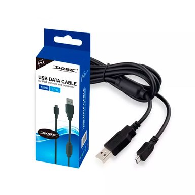 CABLE MANDO DUALSHOCK PLAYSTATION NEGRO PS4 CARGA DOBE - 1
