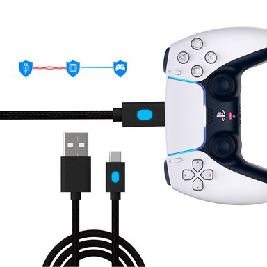 CABLE DUALSENSE PS5 MANDO 5 PLAYSTATION CARGA DOBE NEGRO - 2