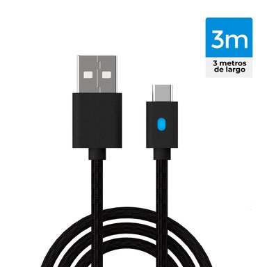 CABLE DUALSENSE PS5 MANDO 5 PLAYSTATION CARGA DOBE NEGRO - 3