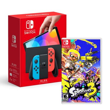 CONSOLA NINTENDO SWITCH OLED NEON + SPLATOON 3 - 1