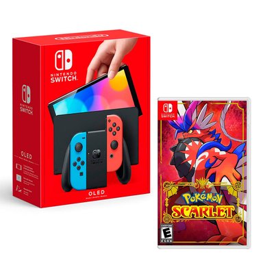 CONSOLA NINTENDO SWITCH OLED NEON + POKEMON SCARLET - 1