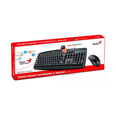 TECLADO GENIUS + MOUSE SMART KM-200 USB MULTIMEDIA BLACK - 1