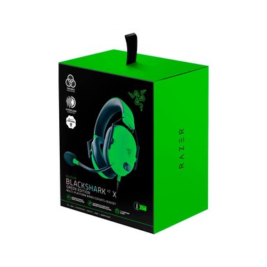 AUDÍFONOS GAMER RAZER OVER-EAR BLACKSHARK V2 X C/MICROF MULTI-PLATFORM 7,1 GREEN EDITION MODEL - 1