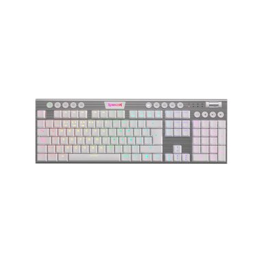 TECLADO GAMER REDRAGON HORUS FS WHITE WIRELESS SPANISH MODEL-K618W RGB SP RED SWITCH - 1