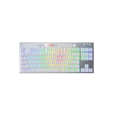 TECLADO INALÁMBRICO REDRAGON GAMER HORUS TKL WHITE WIRELESS SPANISH RGB SP RED SWITCH K621W - 1