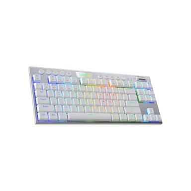 TECLADO INALÁMBRICO REDRAGON GAMER HORUS TKL WHITE WIRELESS SPANISH RGB SP RED SWITCH K621W - 2