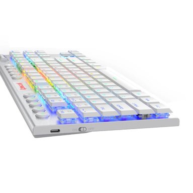 TECLADO INALÁMBRICO REDRAGON GAMER HORUS TKL WHITE WIRELESS SPANISH RGB SP RED SWITCH K621W - 3